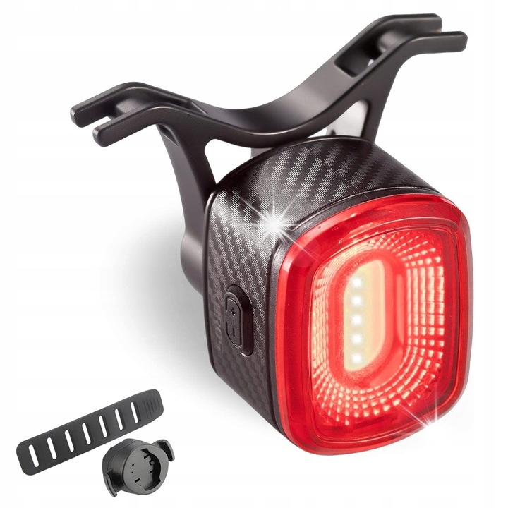 LED лампа за велосипед Rockbros, монтиране под седалката, 4 режима на осветление, черна