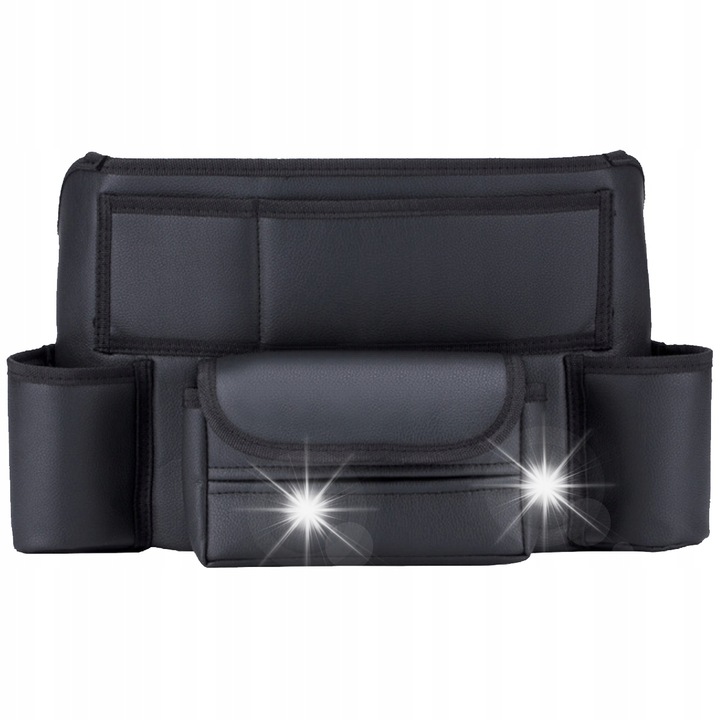 Organizer auto multifunctional, 8 compartimente, suport pentru bauturi, 24x38cm