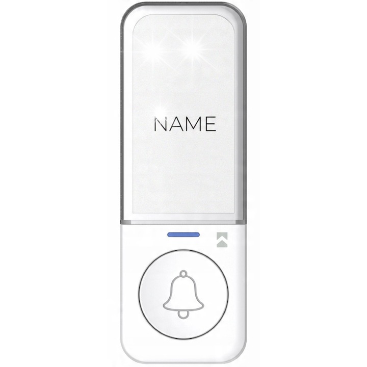 Elem nélküli csengőgomb Orno OR-DB-MK-175, IP44, fehér, méretei 31x88x19mm, teljes készlet szalaggal és csavarokkal