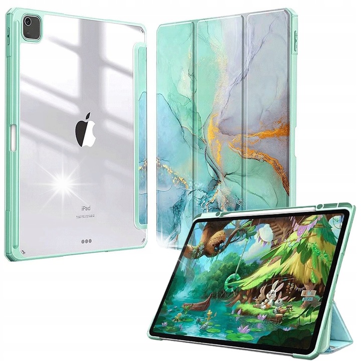 Husa pentru tableta, iPad Air 11" 6 gen. 2024 / 5 gen. 2022 / 4 gen. 2020, protectie TPU, suport pentru Apple Pencil, multicolor