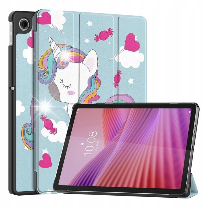 Tok Lenovo Tab 10.1 2025 TB311-FU táblagéphez, egyszarvú design, állvánnyal, szilárd védelem