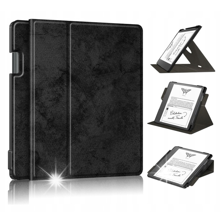 Etui SUPERO pentru Amazon Kindle Scribe 10.2, negru, cu suport, design pliabil
