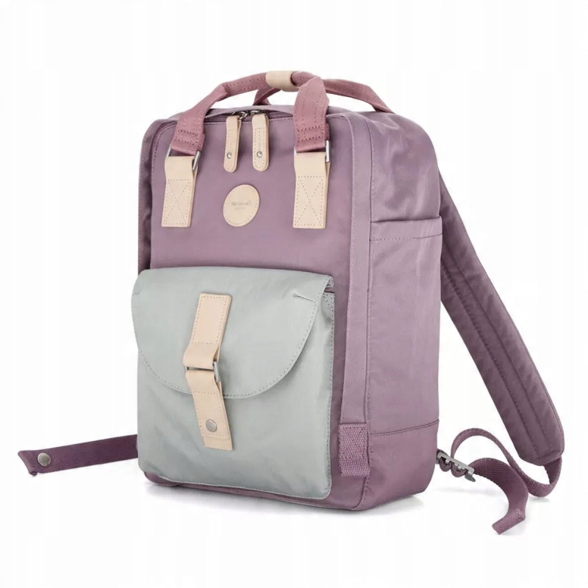 Rucsac Himawari pentru laptopuri de pana la 13-14 inch, violet si verde, 38x28x15cm