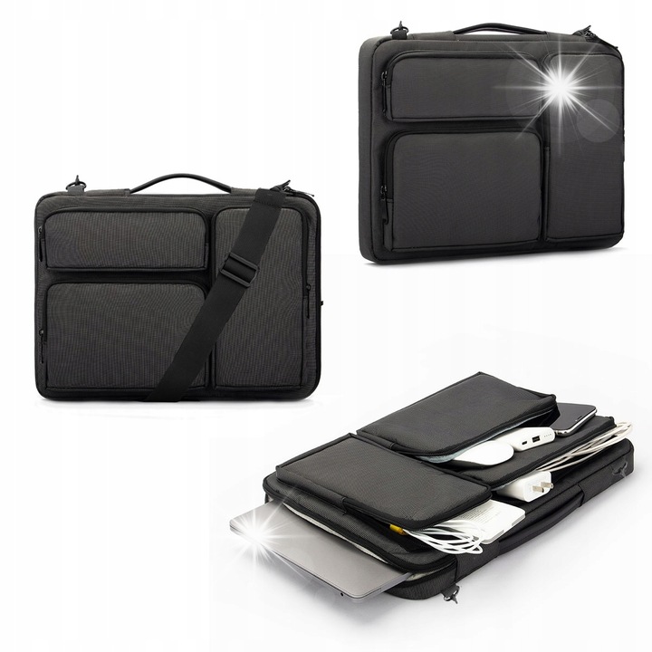 Laptoptáska 13/14", SUPERO, vízálló, fekete, állítható pánttal