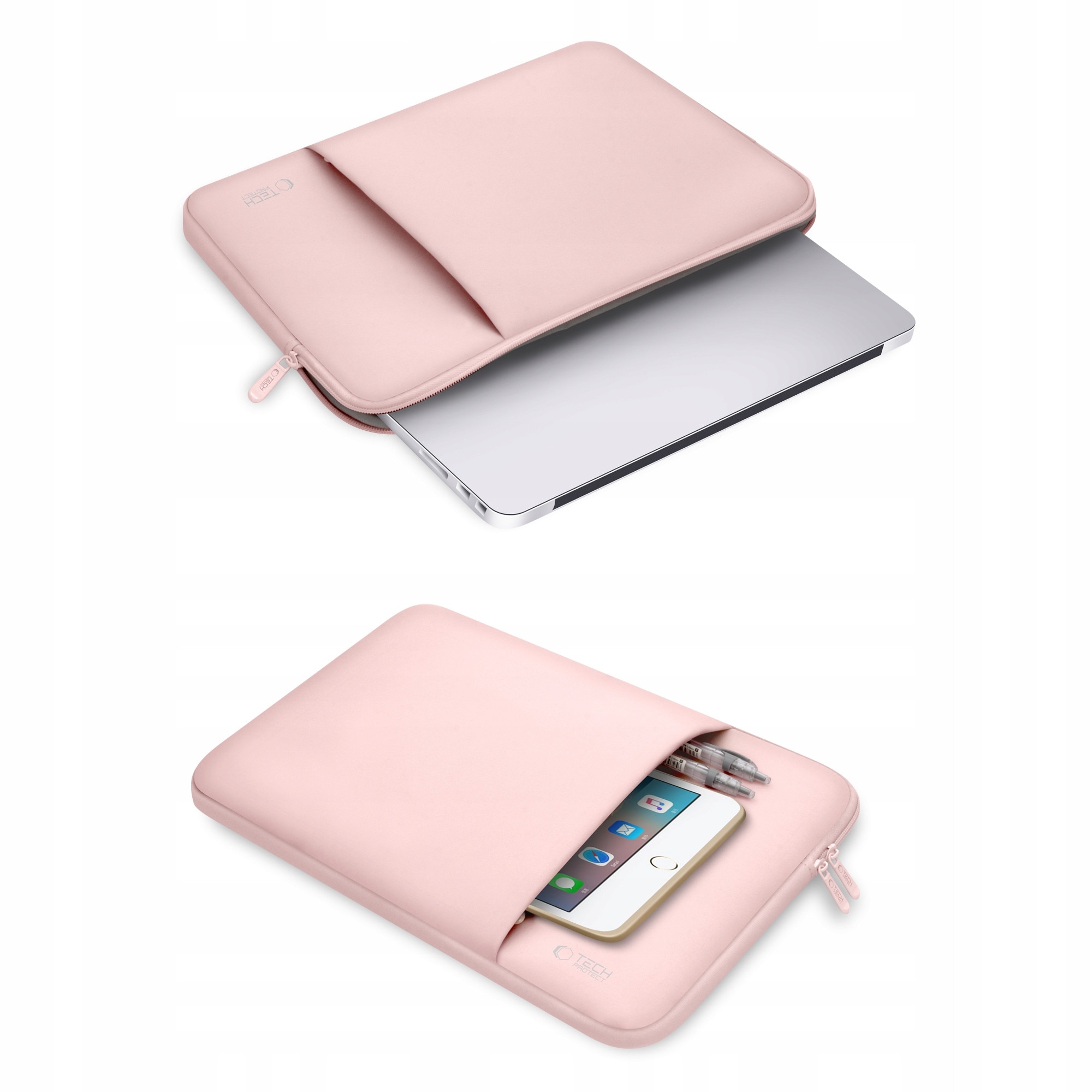 Husa pentru laptop Macbook Air Pro (15-16 inch), Tech-Protect, neopren, Dusty Rose