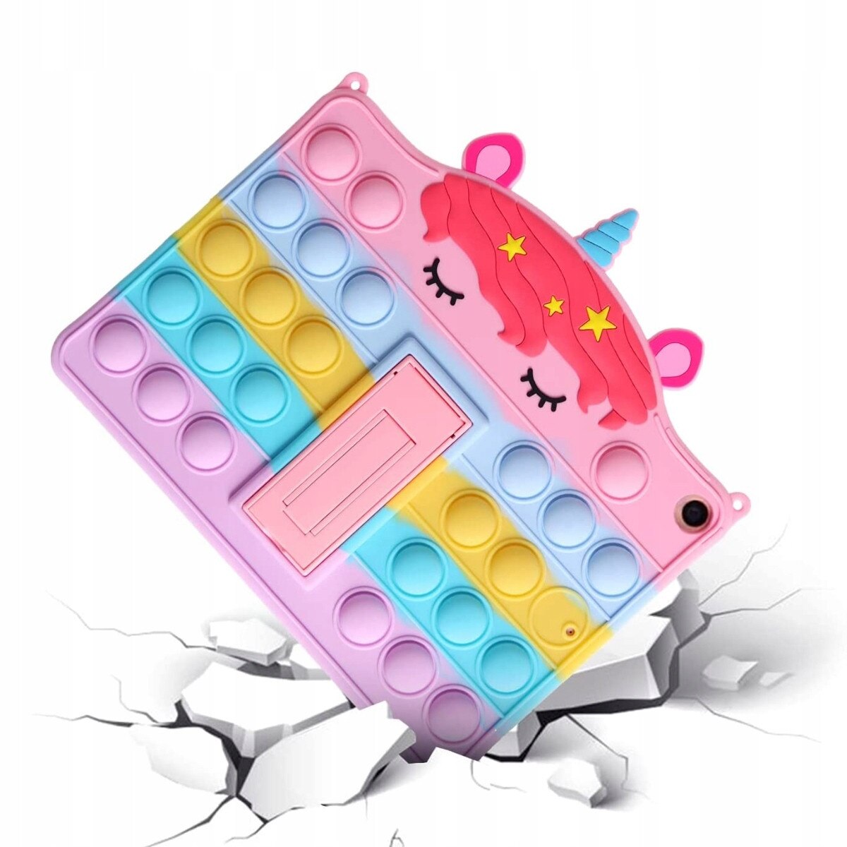 Husa pentru tableta Samsung Galaxy Tab A8 10.5, roz, cu suport integrat, protectie impotriva caderilor