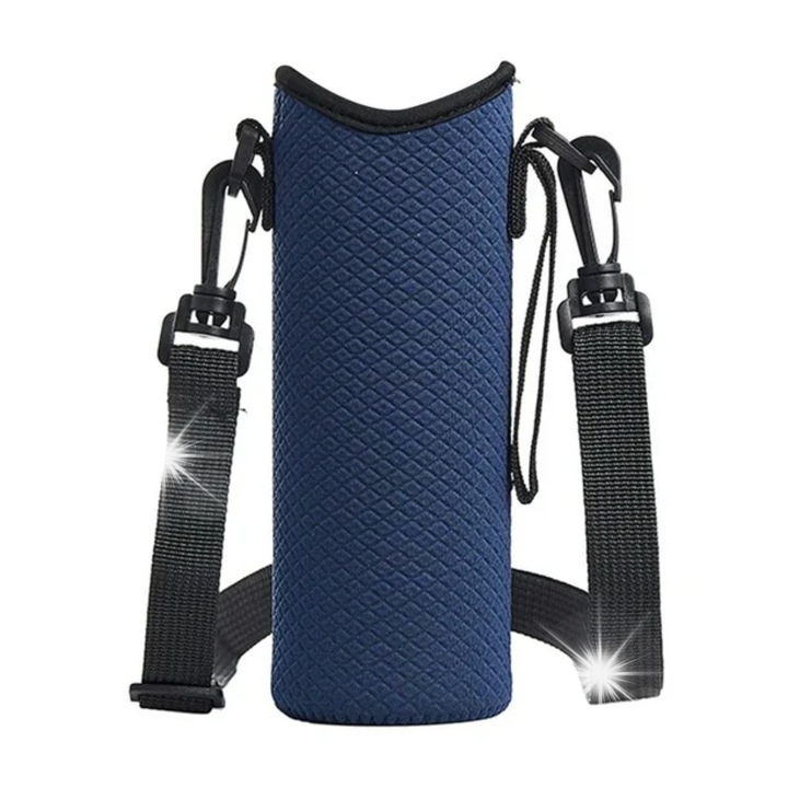 Geanta neopren pentru sticla, SUPERO, 550ml, albastra, 24x8.5cm