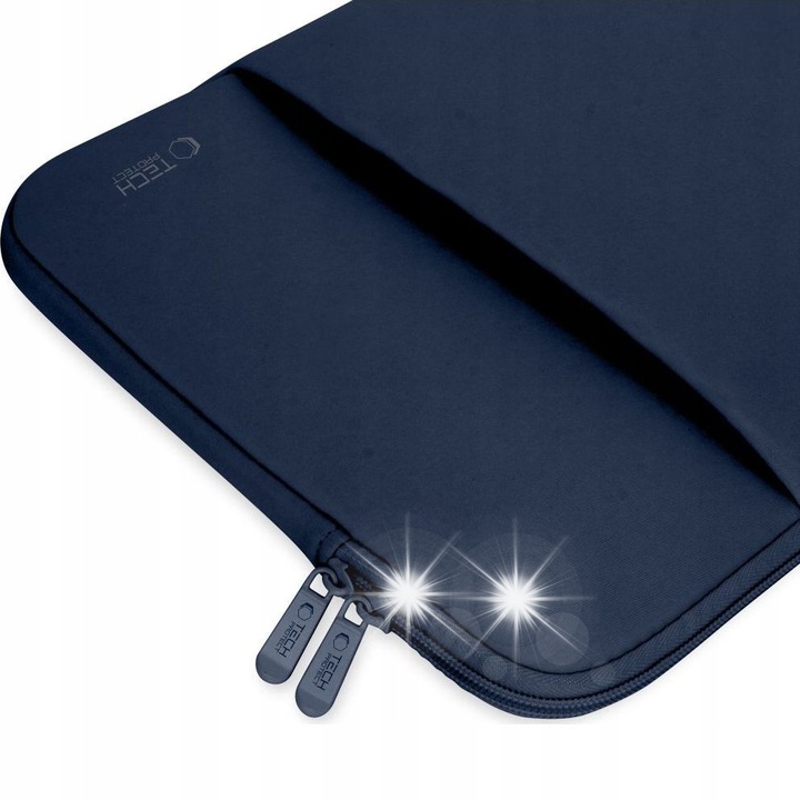 14"-os laptop tok, Tech-Protect, neoprén, tengerészkék, 34,5x24,5x3cm