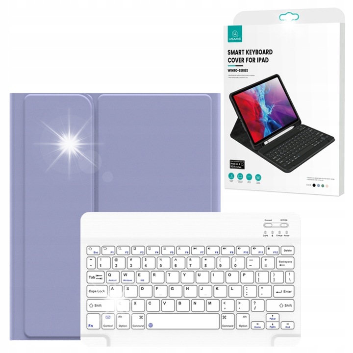 Husa cu tastatura Bluetooth pentru iPad Pro 11, USAMS, violet