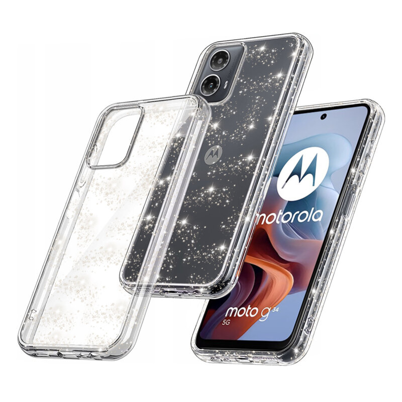 BestCase® Husa pentru Motorola Edge 50 Neo, Shine Glitter, Transparent