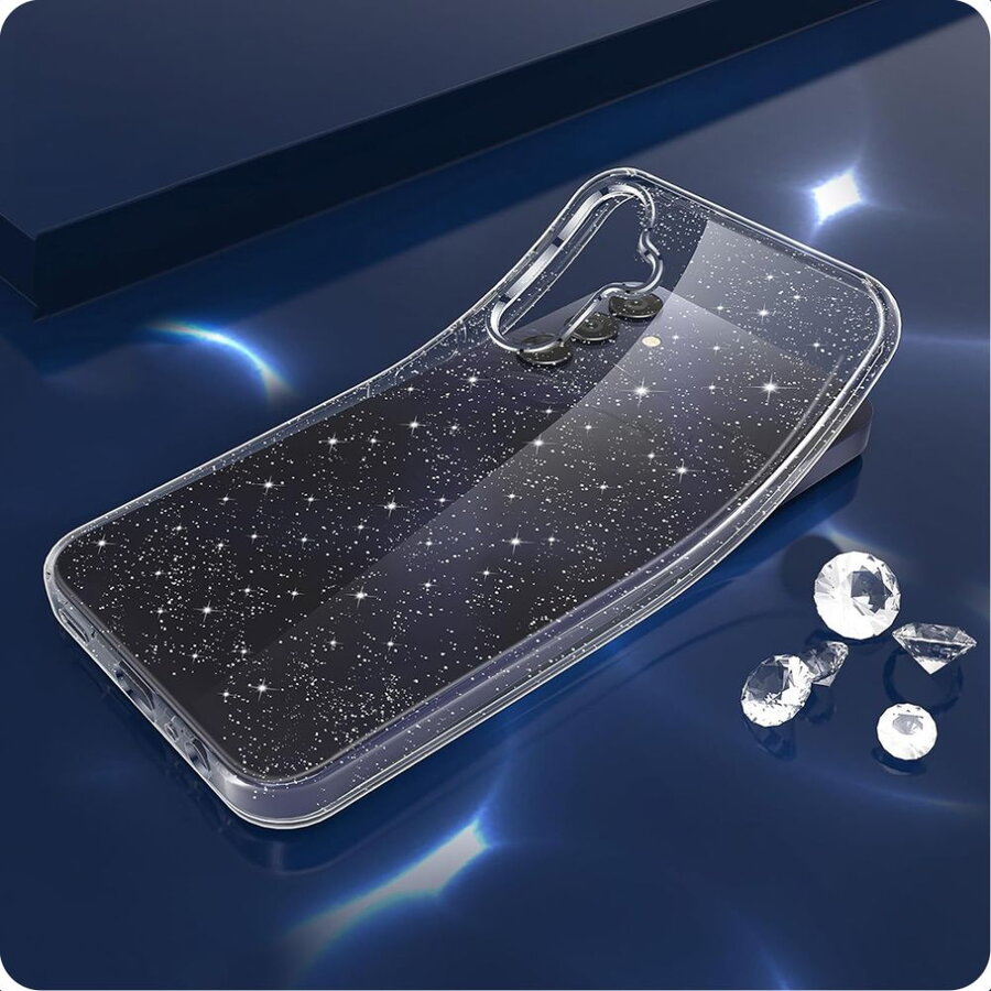 BestCase® Husa pentru Samsung Galaxy A55, Shine Glitter, Transparent
