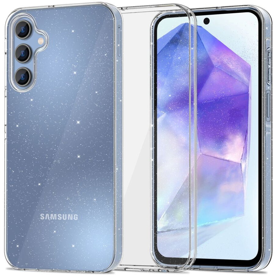 BestCase® Husa pentru Samsung Galaxy A55, Shine Glitter, Transparent