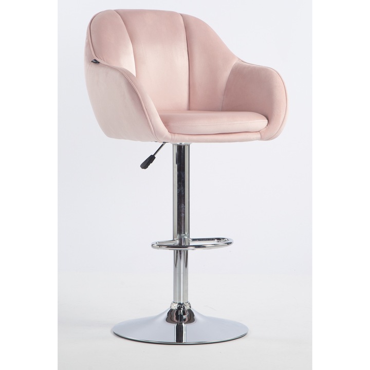 Votana HR2055W Púder Rózsaszín modern velúr szék krómozott lábbal