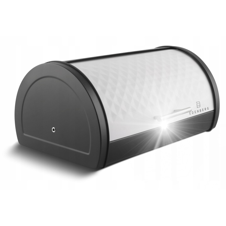 Cutie alimentara Edenberg, metal, alb si negru, 38,5x19x27cm