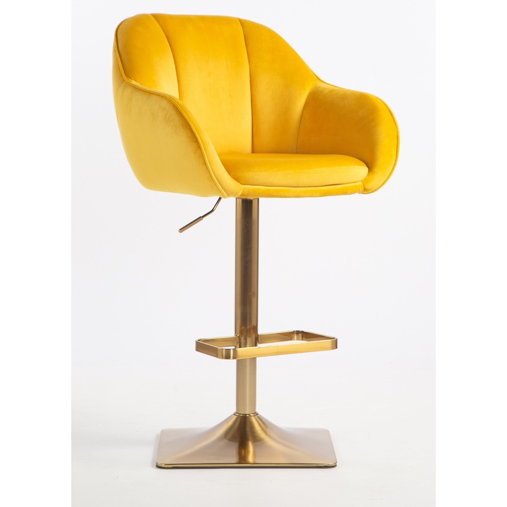Votana HR2055KW Sárga modern velúr szék arany lábbal