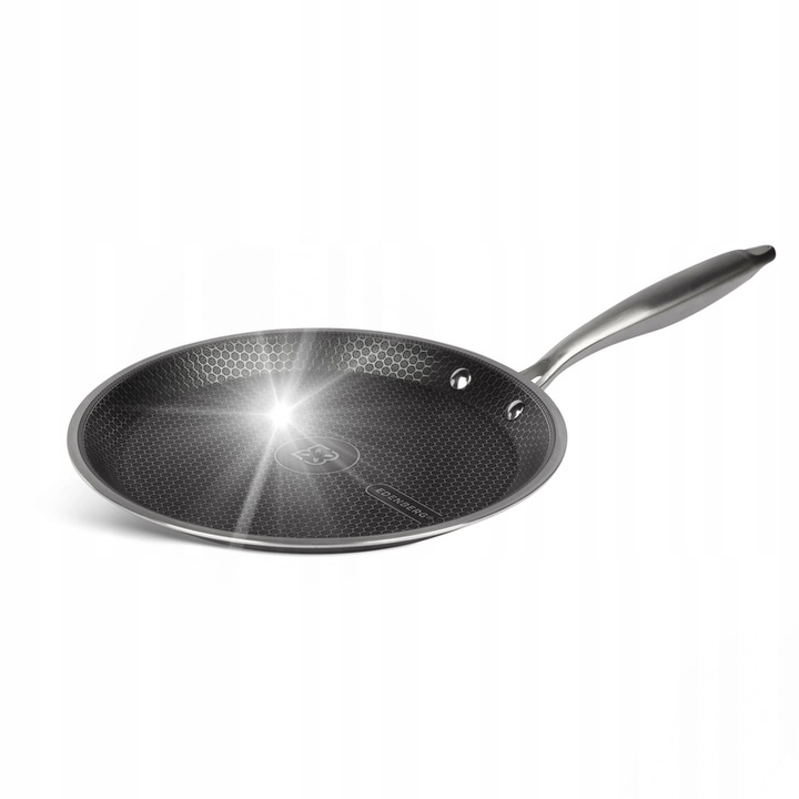 Тиган за палачинки 20см, неръждаема стомана, незалепващо керамично покритие, ергономичен, многоцветен