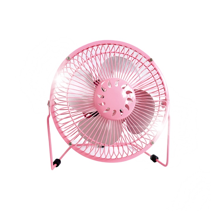 Mini ventilator de birou, USB, roz, ultra-silentios