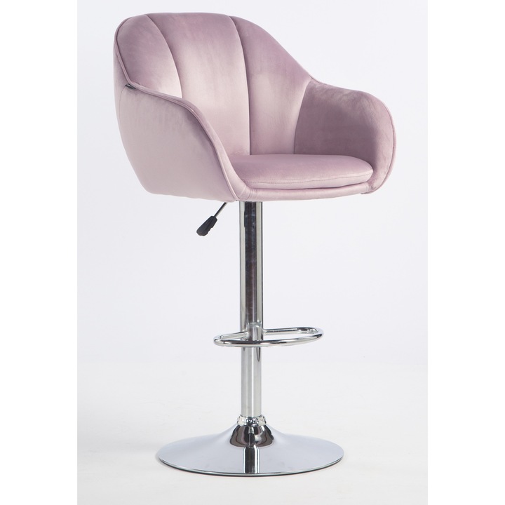 Votana HR2055W Halványlila modern velúr szék krómozott lábbal