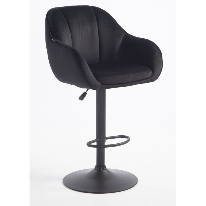 Votana HR2055W Fekete modern velúr szék fekete lábbal