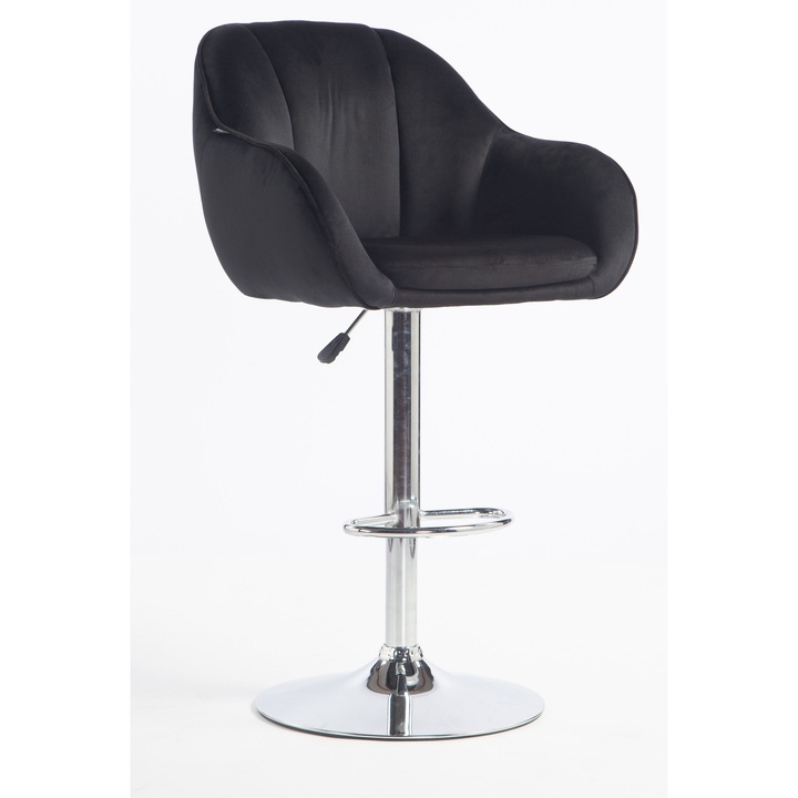 Votana HR2055W Fekete modern velúr szék krómozott lábbal