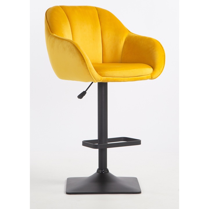 Votana HR2055KW Sárga modern velúr szék fekete lábbal