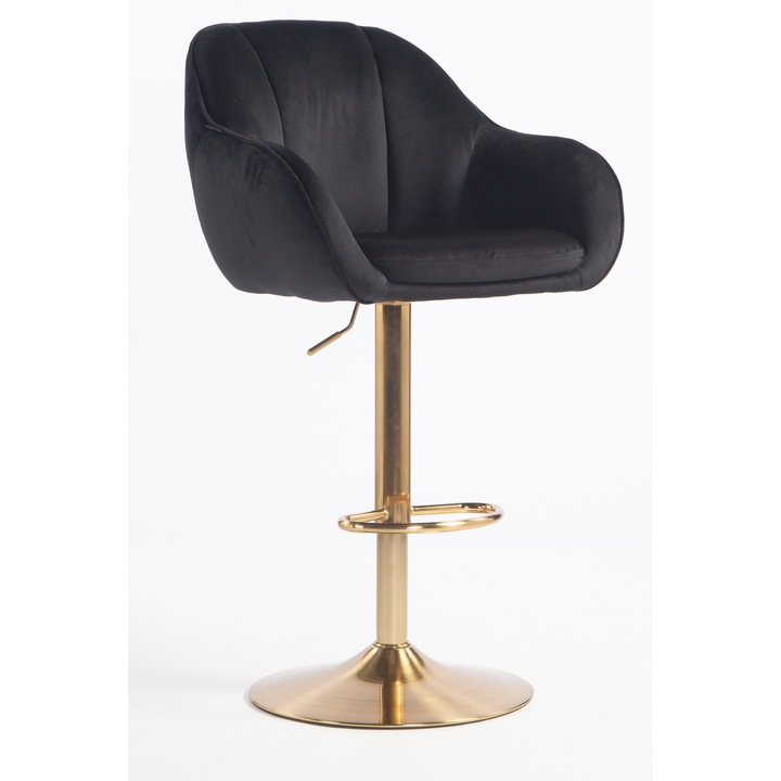 Votana HR2055W Fekete modern velúr szék arany lábbal