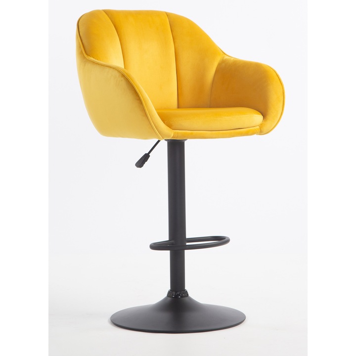 Votana HR2055W Sárga modern velúr szék fekete lábbal