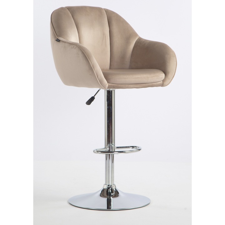 Votana HR2055W Latte modern velúr szék krómozott lábbal