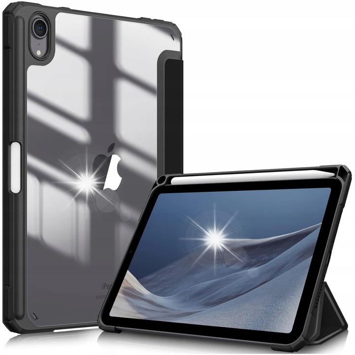 Husa pentru tableta, iPad Mini 6/7, TPU + PC, neagra, design elegant