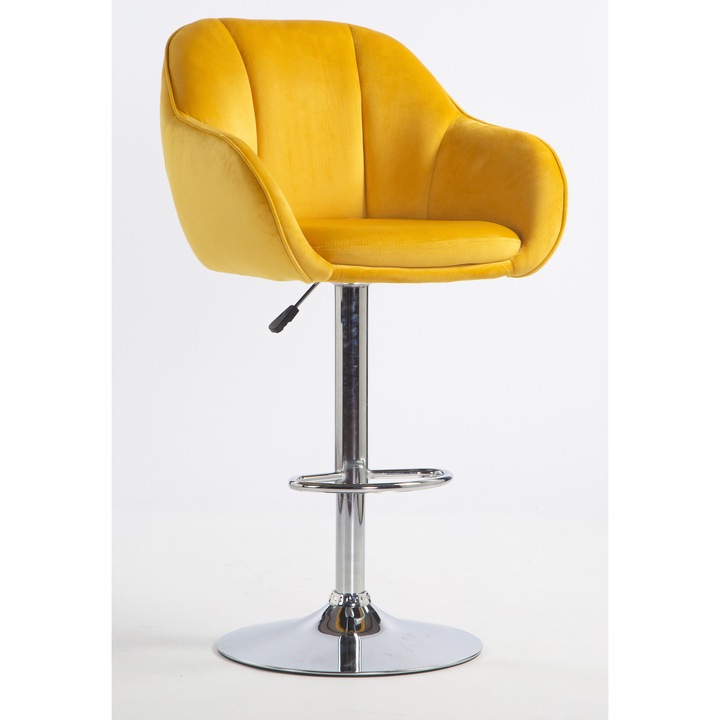 Votana HR2055W Sárga modern velúr szék krómozott lábbal