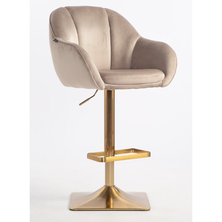 Votana HR2055KW Latte modern velúr szék arany lábbal