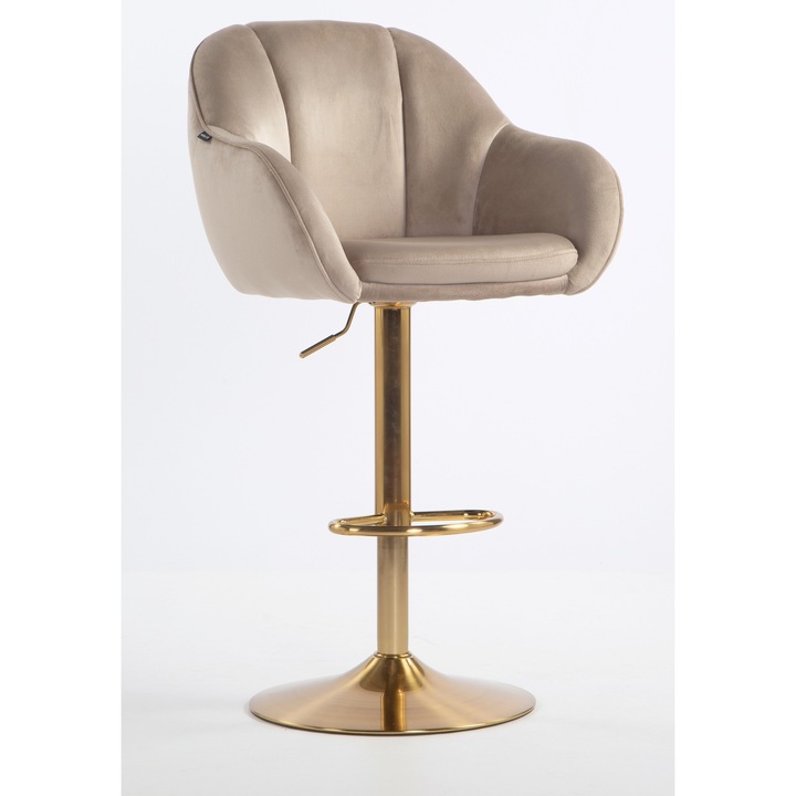 Votana HR2055W Latte modern velúr szék arany lábbal