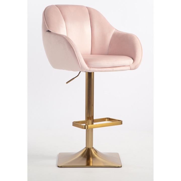 Votana HR2055KW Púder Rózsaszín modern velúr szék arany lábbal