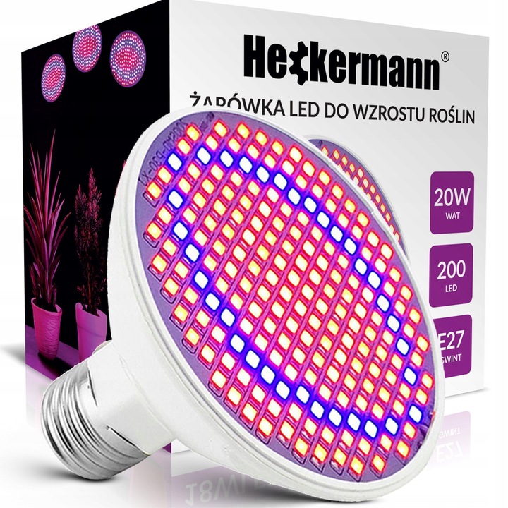 LED крушка Heckermann 200LED 75W пълна светлина E27 18Wx2