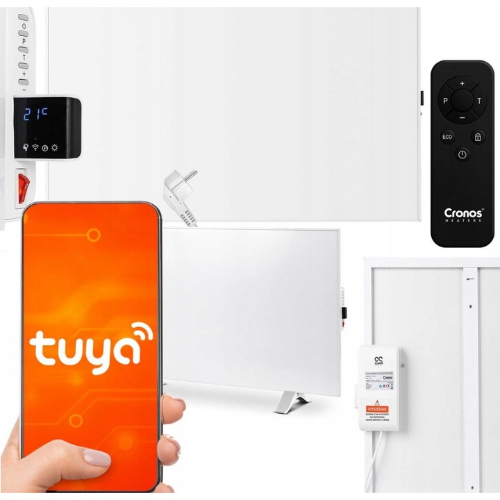 Panou de incalzire Cronos Synthelith Pro, 980W, Wi-Fi, cu termostat reglabil, 80x120cm