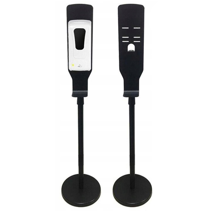 Fém állvány adagolóhoz, Heckermann, állítható magasság 110-145 cm, kerek talp, fekete