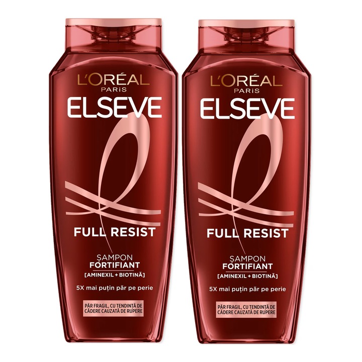 Set 2 x Sampon Elseve Full Resist, 250 ml, pentru par fragil, cu biotina, unisex