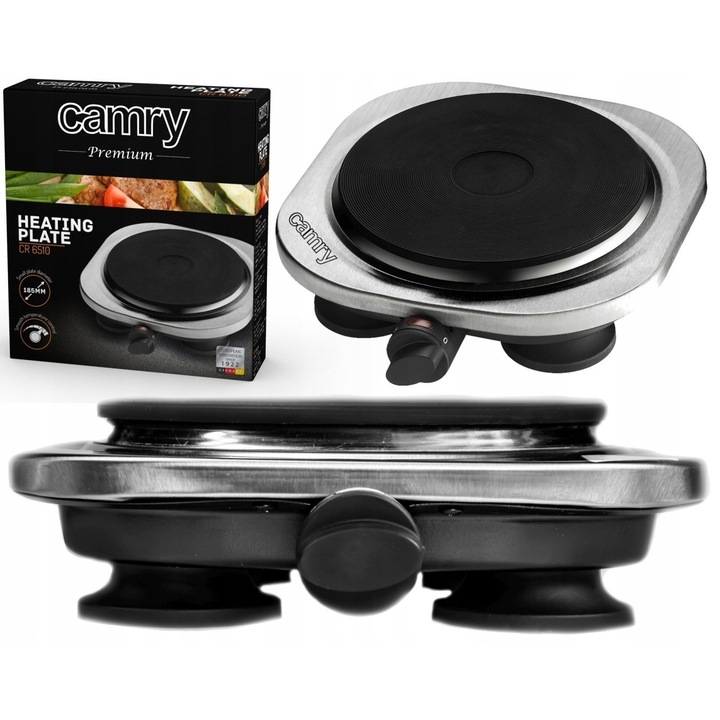 Aragaz electric, 1500W, inox, 27x30x7.5cm