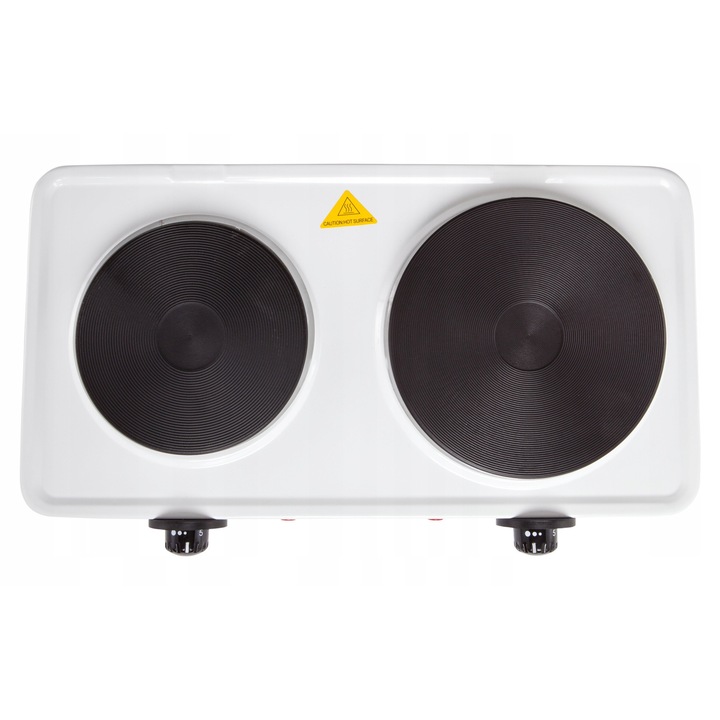 Plita electrica Adler, model AD 6504, 2 arzatoare, 2250W, alb