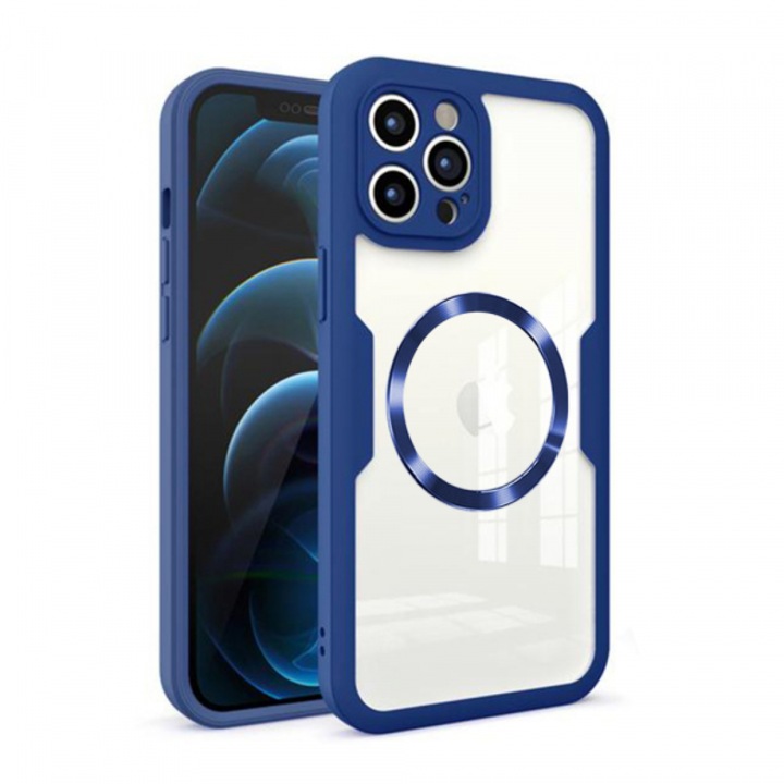 Husa MagSafe pentru Apple iPhone 12 Pro Max, ColorVerse 360, Albastra