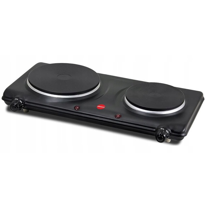 MS hordozható dupla elektromos főzőlap, 2250W, 16cm és 13cm, fekete