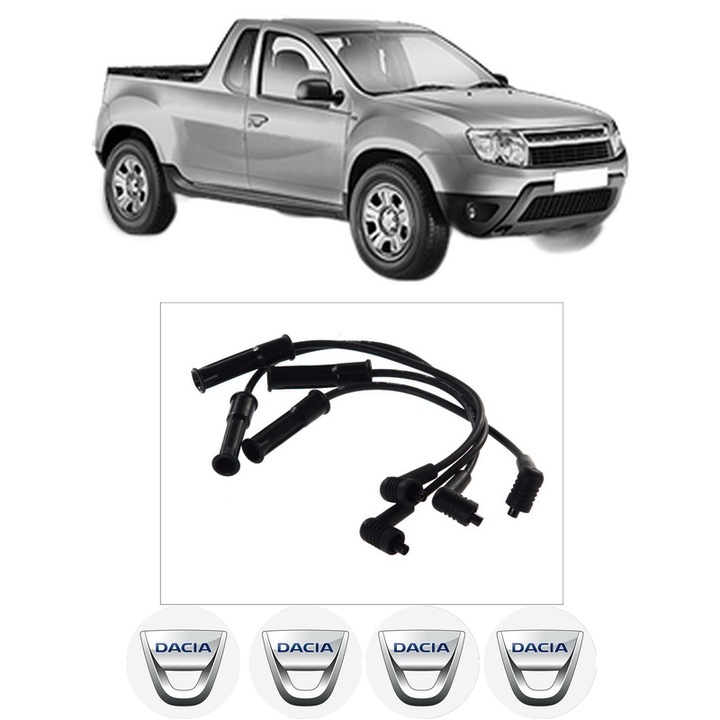 Set fise bujii aprindere DACIA LOGAN Pickup (US_) 1.6 Bifuel K7M 800 KW 62 CP 84 CMC 1598 din 2010, auto, Bosch, 4 Stickere auto cu DACIA