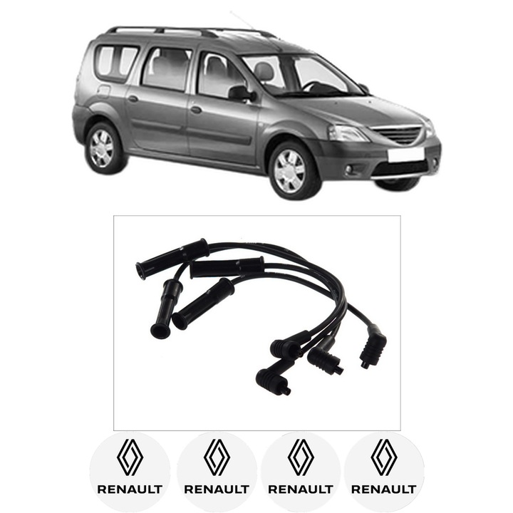 Set fise bujii aprindere RENAULT LOGAN I Estate (KS_) 1.6 K7M 710 KW 64 CP 87 CMC 1598 din 2007, auto, Bosch, 4 Stickere auto cu RENAULT
