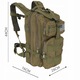 Туристическа раница Trizand XL 26L, каки, водоустойчива, 44x28x16cm, система MOLLE