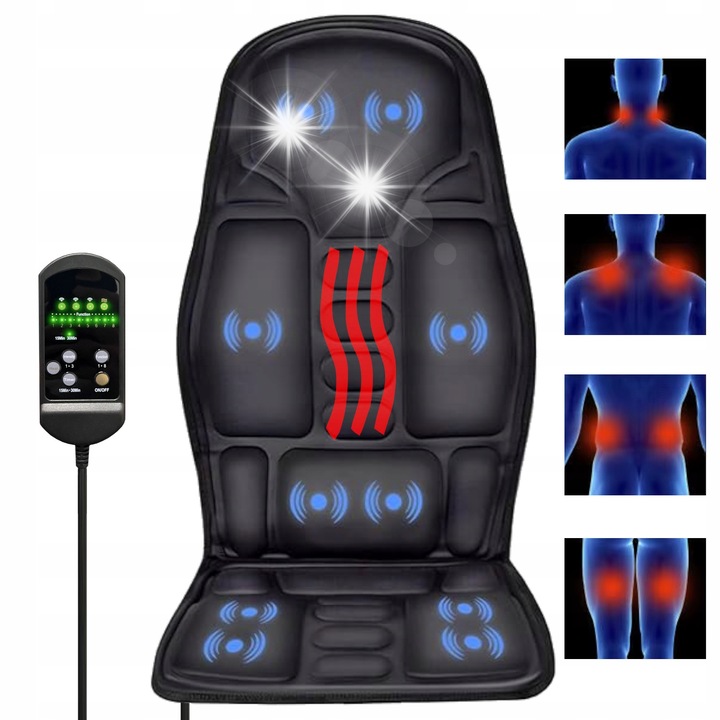 Perna de masaj vibranta Gordon, 8 programe, 3 viteze, negru, 48x113cm