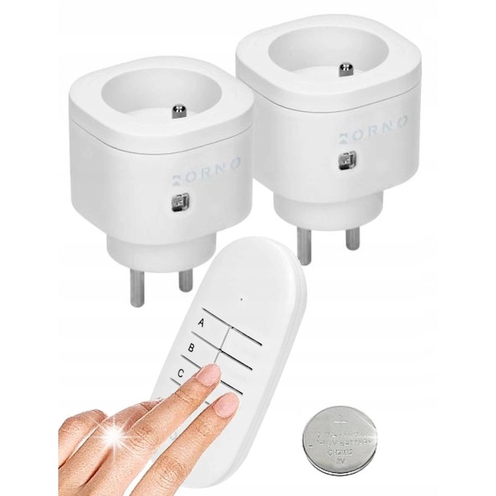 Set 2 Gniazd Mini Orno 3680W, Alb, 2P+Z, 30m