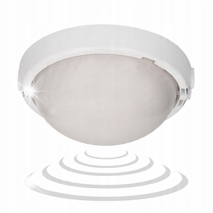 Аплик със сензор за движение, 75W, E27, IP44, Бял