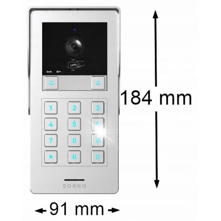 Videointerfon cu 2 monitoare, 2MP, Wi-Fi, 8 inch, Argintiu