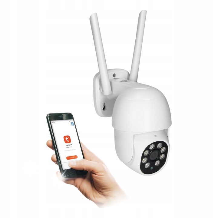 Камера за наблюдение PTZ, Orno, Wi-Fi, 4MP, бял, 91x246x132мм