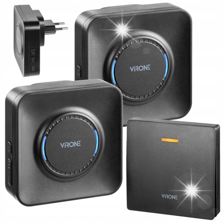 Sonerie electrica fara fir, Virone, 200 m, Negru